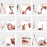 Nail Clippers for Men Women,18 In 1 Stainless Steel Nail Kit Professional Manicure Pedicure Kit Nail Scissors Cuticle Trimmer Nail