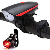 Rechargeable Bicycle Light Set with Horn, Super Bright,Easy Install,Fits All Mountain and Road Bikes, Far Visibility - Waterproof In Australia - Darrahopens