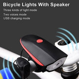 Rechargeable Bicycle Light Set with Horn, Super Bright,Easy Install,Fits All Mountain and Road Bikes, Far Visibility - Waterproof