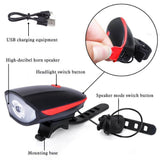 Rechargeable Bicycle Light Set with Horn, Super Bright,Easy Install,Fits All Mountain and Road Bikes, Far Visibility - Waterproof
