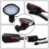 Rechargeable Bicycle Light Set with Horn, Super Bright,Easy Install,Fits All Mountain and Road Bikes, Far Visibility - Waterproof