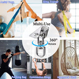 Heavy Duty Swing Hanger -Rotate Ultra Durable Hooks Hammock Hanging Kit Accessories for Punching Bag, Suspension Strap