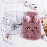 Hot-Water Bag，Winter Cartoon Reusable Cap Hand Warmer Belly Bag Cute Hot Water Bottle with Cover, Detachable Rabbit Rubber Hot