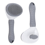Cat Grooming Brush, Self Cleaning Brushes for Dogs Cats Pet Grooming Brush Tool Gently Removes Loose Undercoat (Grey) In Australia - Darrahopens