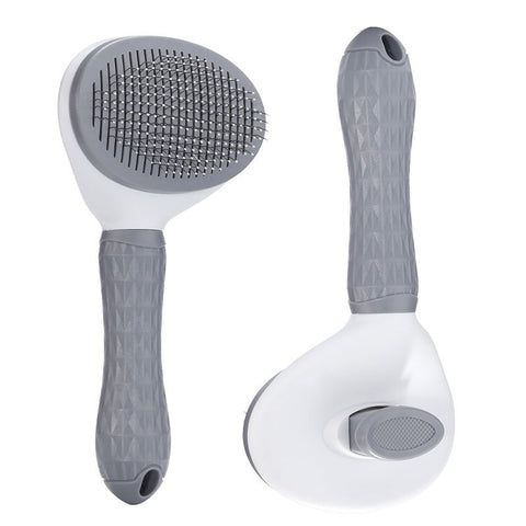 Cat Grooming Brush, Self Cleaning Brushes for Dogs Cats Pet Grooming Brush Tool Gently Removes Loose Undercoat (Grey) In Australia - Darrahopens