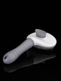 Cat Grooming Brush, Self Cleaning Brushes for Dogs Cats Pet Grooming Brush Tool Gently Removes Loose Undercoat (Grey)