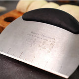Multifunctional Thickened Stainless Steel Semicircular Dough Cutter,Double Scale Dough Shredder, Flour Shredder, Non-Slip Scraper