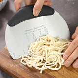 Multifunctional Thickened Stainless Steel Semicircular Dough Cutter,Double Scale Dough Shredder, Flour Shredder, Non-Slip Scraper