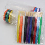 Art Supply 10 Piece Children's No Spill Paint Cups with Colored Lids and 10 Piece Large Round Brush Set with Plastic Handles In Australia - Darrahopens