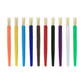 Art Supply 10 Piece Children's No Spill Paint Cups with Colored Lids and 10 Piece Large Round Brush Set with Plastic Handles In Australia - Darrahopens