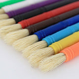Art Supply 10 Piece Children's No Spill Paint Cups with Colored Lids and 10 Piece Large Round Brush Set with Plastic Handles