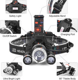 Headlamp Rechargeable LED Head Lamp Super Bright Outdoor Headlight Clips Waterproof Construction Hard Hat Head Light Adults In Australia - Darrahopens