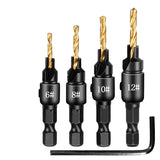 Hex Shank Countersink Drill Bit Power Tools Accessories for Plastic Metal Woodworking Tool by Power Drill 5Pcs/Set #5#6#8#10#12