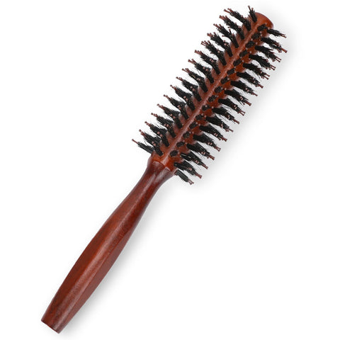 Small Round Hair Brush, Boar Bristle Vent Hair Brush Portable Hair Brush with Wood Handle Mini Rolling Circular Hairbrush for Blow In Australia - Darrahopens