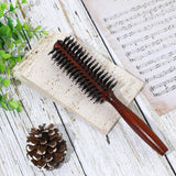 Small Round Hair Brush, Boar Bristle Vent Hair Brush Portable Hair Brush with Wood Handle Mini Rolling Circular Hairbrush for Blow In Australia - Darrahopens
