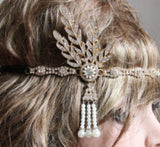 Headpiece Feather Headband Great Hair Accessories Vintage Wedding Leaf Pearl (Silver Tassels) Party Hair Accessory Ball Party 2pcs