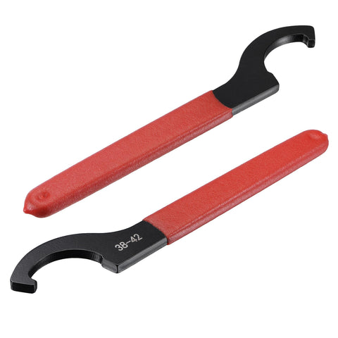 Hook Spanner Wrench Collet Chuck for 38-42mm Round Nut, with Red Non-slip Handle 2pcs  For38-42mm Round Nut