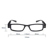 Unisex Compact Reading Glasses with LED Lights Presbyopia Lighted Magnifying UV Protection Eyeglasses for Women/Men