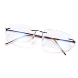 Rimless Progressive Multifocus Reading for Women Men Unisex Rectangular Eyewear Magnification Presbyopia Eyeglasses
