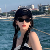 Retro Rectangle Sunglasses for Women Small Clout Goggles Fashion Designer Cool Square Shades with Small Face Narrow In Australia - Darrahopens