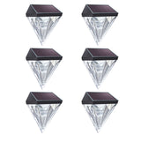 Solar Fence Lights Diamond, 6 Pack Deck Lights Outdoor Waterproof Step Lights Solar Powered for Garden Yard Patio Stair,Wall Mount In Australia - Darrahopens