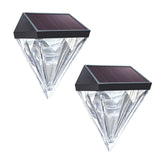 Solar Fence Lights Diamond, 6 Pack Deck Lights Outdoor Waterproof Step Lights Solar Powered for Garden Yard Patio Stair,Wall Mount