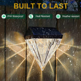 Solar Fence Lights Diamond, 6 Pack Deck Lights Outdoor Waterproof Step Lights Solar Powered for Garden Yard Patio Stair,Wall Mount In Australia - Darrahopens