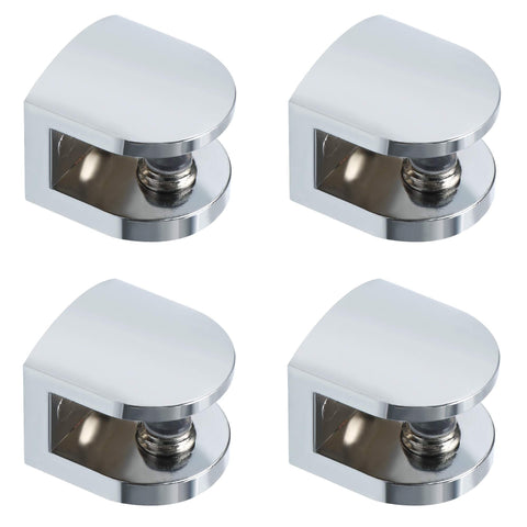 Glass Shelf Brackets, Glass Clamp for 8-10 mm Wood/Glass, Adjustable Shower Brackets Glass Railing Polished Chrome, 4 Pcs In Australia - Darrahopens