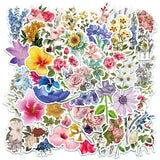 50 Pcs Flower Stickers,Vinyl Waterproof Stickers for Laptop,Skateboard,Water Bottles,Cute Flower Stickers for Kids Teens Adult