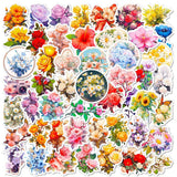 50 Pcs Flower Stickers, Non-Repetitive Funny Design Romantic Flower Stickers, Cute Stickers Vinyl Waterproof Stickers for Girls In Australia - Darrahopens
