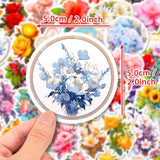 50 Pcs Flower Stickers, Non-Repetitive Funny Design Romantic Flower Stickers, Cute Stickers Vinyl Waterproof Stickers for Girls In Australia - Darrahopens
