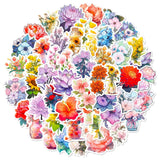 50 PCS Cute Flower Stickers Waterproof Flower Stickers for Water Bottle,Vinyl, Aesthetic, Trendy, Waterproof Stickers and Decals