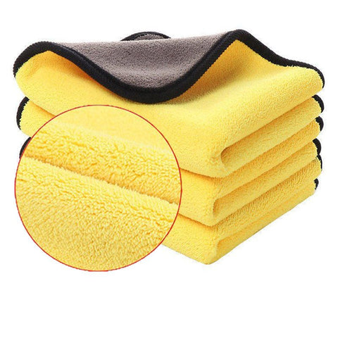 5 Pack Microfiber Cleaning Towels, Thick Quick Drying Dual Layer for Car Washing Polishing Waxing Auto Detailing, (Grey/Yellow) In Australia - Darrahopens