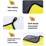 5 Pack Microfiber Cleaning Towels, Thick Quick Drying Dual Layer for Car Washing Polishing Waxing Auto Detailing, (Grey/Yellow)