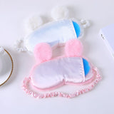 4 Pack Cute Animal Rabbit Sleeping Eye Mask Soft Plush Blindfold Sleep Masks Eye Cover for Kids Girls Women Home Sleeping