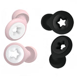 Star-Shaped Noise Reduction Ear Plugs - Black/Pink - Soft Silicone-8 Tips (S/M/L) - 26dB Reduction-Enhance Focus & Sleep Quality