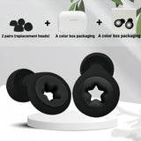 Star-Shaped Noise Reduction Ear Plugs - Black/Pink - Soft Silicone-8 Tips (S/M/L) - 26dB Reduction-Enhance Focus & Sleep Quality