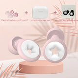 Star-Shaped Noise Reduction Ear Plugs - Black/Pink - Soft Silicone-8 Tips (S/M/L) - 26dB Reduction-Enhance Focus & Sleep Quality