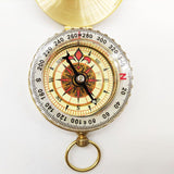 Gold Brass Pocket Compass for Camping, Hiking, Wilderness Backpacking, Survival Gear Pack Orienteering Hunting Navigation Tool