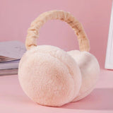 Winter Warm Ear Muffs Portable Foldable Ear Muffs Outdoor Men And Women's Plush Ear Warmer Ear Muffs （beige）