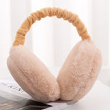 Winter Warm Ear Muffs Portable Foldable Ear Muffs Outdoor Men And Women's Plush Ear Warmer Ear Muffs （beige）