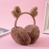 Ear Muffs for Winter Cute Reindeer Antlers Earmuffs Warm Faux Fur Ear Warmers Proof Warm Sleeve Earmuffs Noise （2pcs）