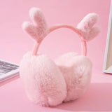 Ear Muffs for Winter Cute Reindeer Antlers Earmuffs Warm Faux Fur Ear Warmers Proof Warm Sleeve Earmuffs Noise （2pcs）