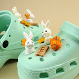 10 Pcs Cute 3D Animal Adorn,Rabbit,Basket,Radish Kit,Shoe Decoration for Shoes with Holes,Shoe Accessories for Boys and Girls In Australia - Darrahopens