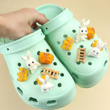 10 Pcs Cute 3D Animal Adorn,Rabbit,Basket,Radish Kit,Shoe Decoration for Shoes with Holes,Shoe Accessories for Boys and Girls In Australia - Darrahopens