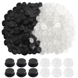 200 PCS Buckle Plastic Button, 2 Colors Shoe Charm Buttons Round Buttons Wristband Charm Backs(Black, Transparent) In Australia - Darrahopens