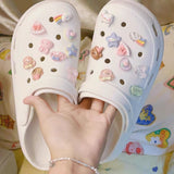 20 Pcs Unisex-Adult Cute Shoe Decoration Charms for Crocs Sandals, Resin Cartoon Flower Pearl Chain Accessories for Girls Women In Australia - Darrahopens