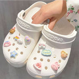 20 Pcs Unisex-Adult Cute Shoe Decoration Charms for Crocs Sandals, Resin Cartoon Flower Pearl Chain Accessories for Girls Women In Australia - Darrahopens