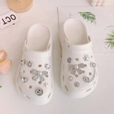 Silver Rhinestone Bling Decoration Charms, Diamond Trend Design Luxury Jewelry Shoe Accessories for Party Favors Birthday Gifts
