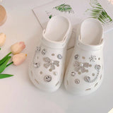 Silver Rhinestone Bling Decoration Charms, Diamond Trend Design Luxury Jewelry Shoe Accessories for Party Favors Birthday Gifts